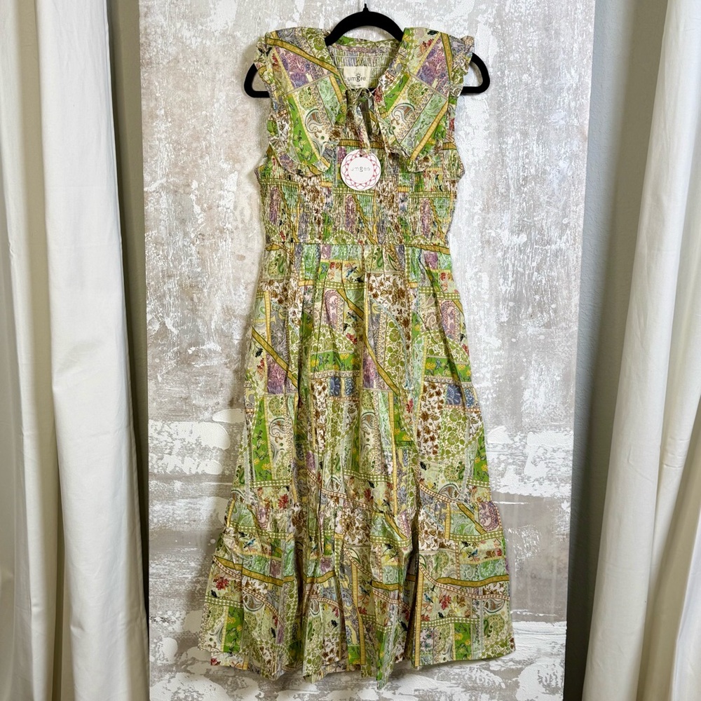 Boho Patchwork Ruffle Maxi Dress - Picture 6 of 7
